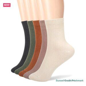 Thin Cotton Socks Soft Cozy Ankle Crew Socks 5 Pairs